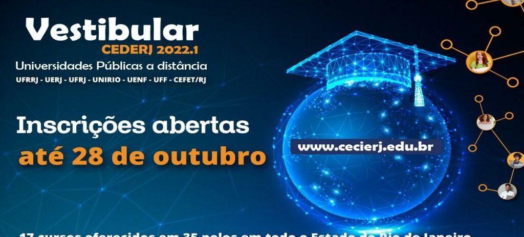Vestibular Cederj 2022.1 abrem inscrições para ampla concorrência.