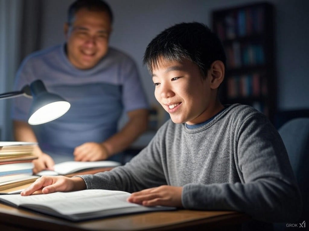 Ajudando ao filho que ainda não passou no vestibular