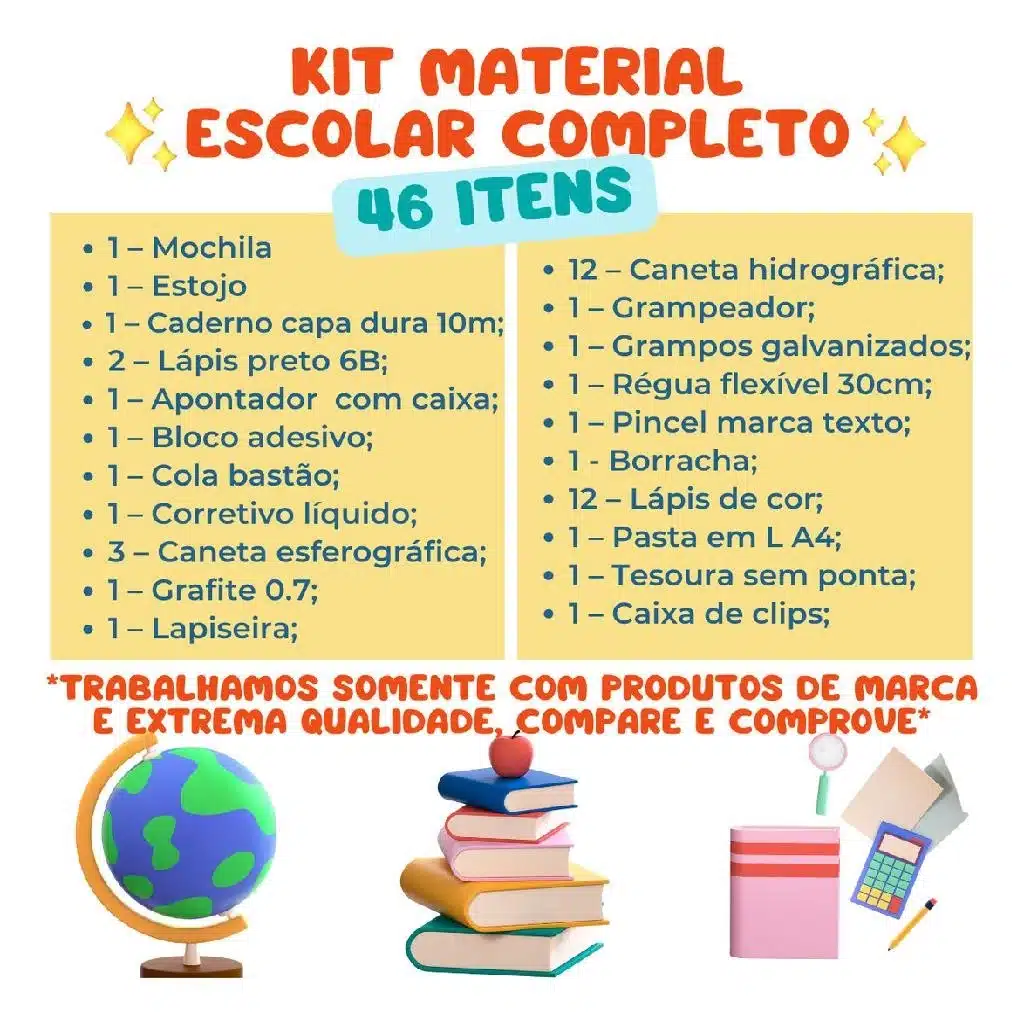 Material Escolar Kit Completo: A Solução Ideal para a Volta às Aulas!