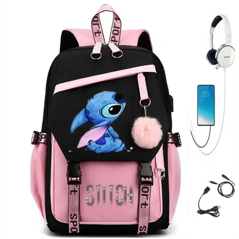 Review da Mochila Escolar Feminina Stitch com USB 5 Review da Mochila Escolar Feminina Stitch com USB