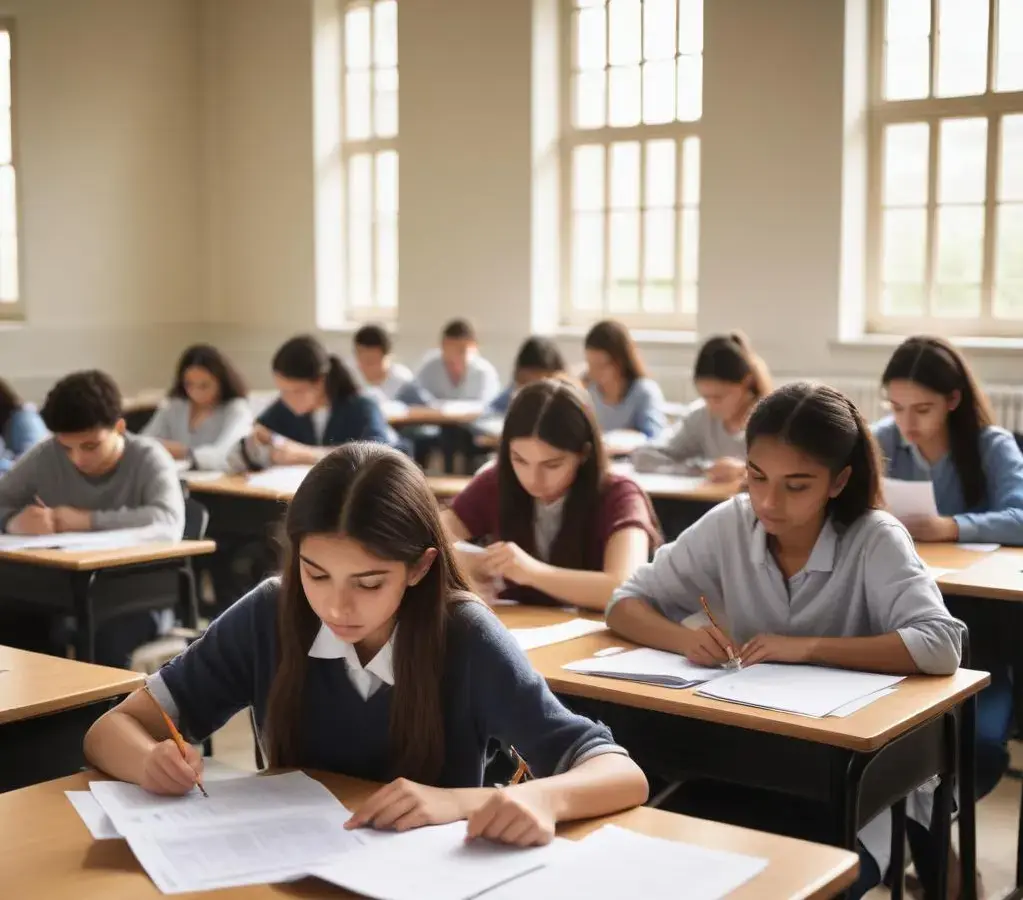 Estudantes concentrados durante a primeira fase do Vestibular Unesp, adaptando-se ao novo formato de 90 questões objetivas.