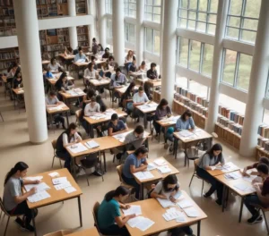 Estudantes organizando o planejamento de estudos com base no calendário dos vestibulares 2025.