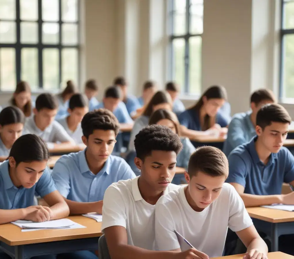 Candidatos durante a aplicação das provas do vestibular da PUC-SP, que acaba de abrir inscrições para o ingresso no segundo semestre.