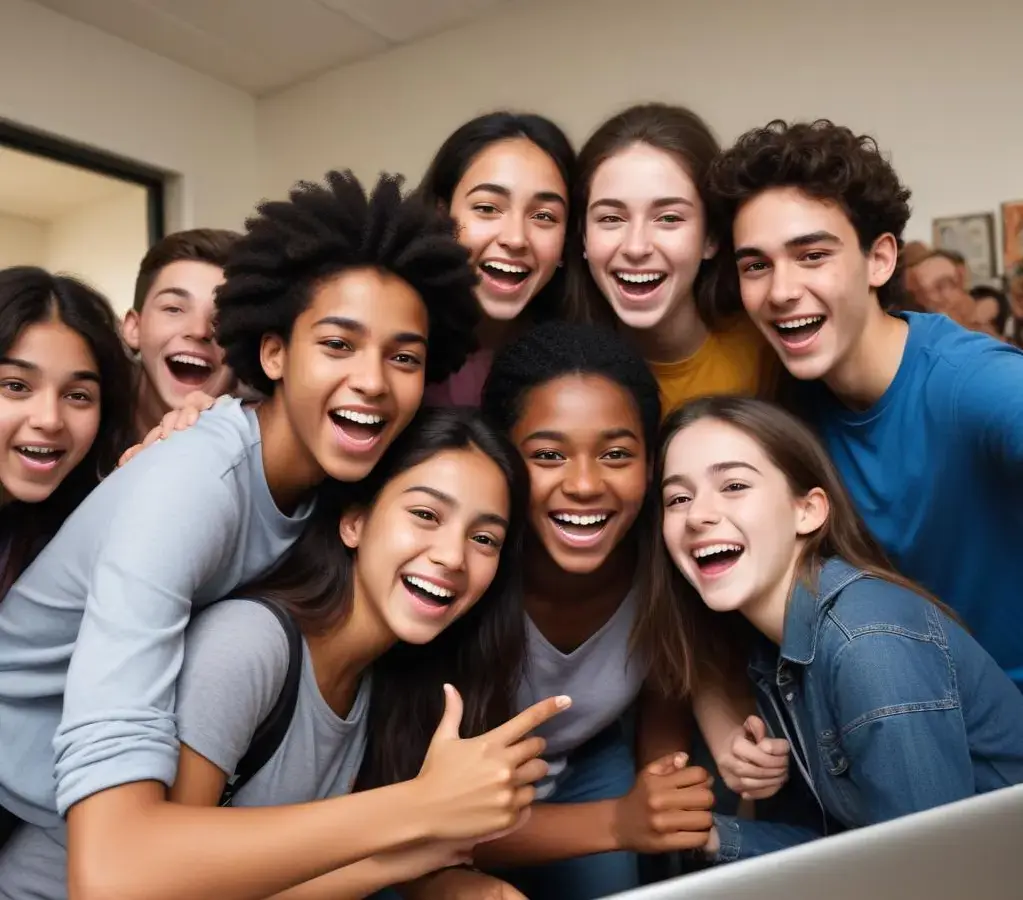 Estudantes celebram a aprovação na UEM, conferindo a lista de selecionados para o Vestibular de Verão e Etapa 3 do PAS.