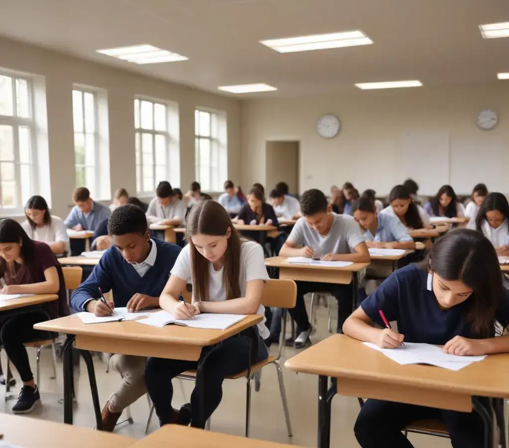 Estudantes focados durante a aplicação da **prova Unifesp 2026**, buscando uma vaga na prestigiada universidade federal.