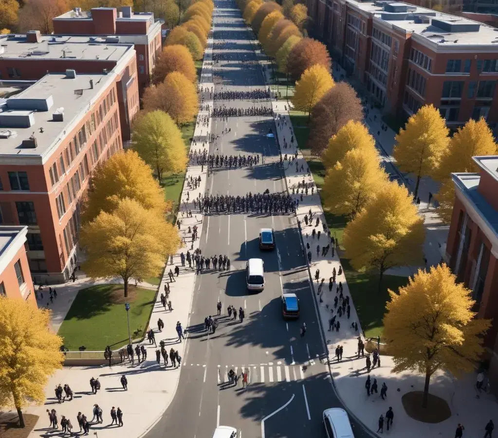 Agentes de trânsito coordenam o fluxo de veículos e pedestres durante a operação especial de trânsito para o Vestibular Seriado UFMG em Belo Horizonte.