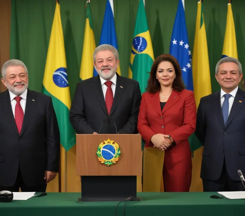 Presidente Lula e ministros durante a apresentação dos projetos de lei de criação das instituições de ensino – Foto: Luís Fortes/MEC