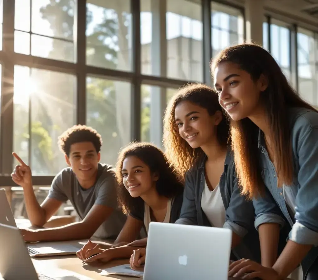Jovens estudantes acessam o portal do Prouni, em busca de bolsas de estudo para o Ensino Superior, um passo fundamental para o futuro acadêmico e profissional.