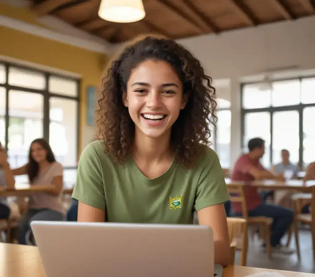 Estudante verifica o resultado do Sisu 2026 com satisfação, após a divulgação oficial pelo Ministério da Educação.