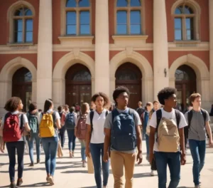 Estudantes acessam o local de prova do Vestibular Uemg 2026, em busca de uma vaga na universidade.