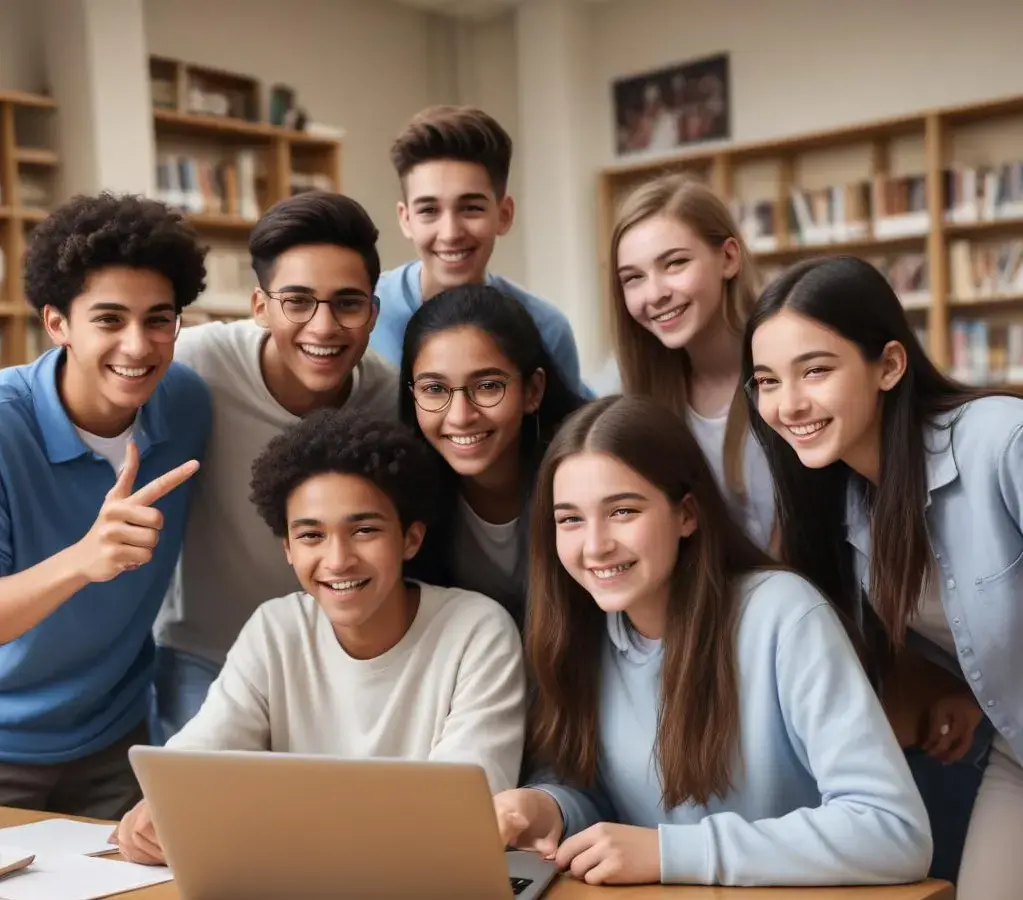 Estudantes comemoram após verificarem as notas do Provão Paulista Seriado 2025, um passo importante rumo ao ingresso em universidades públicas.