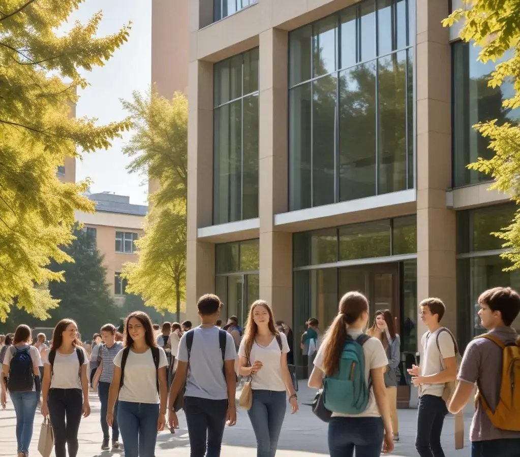 Candidatos ao vestibular da UFSM no campus, em dia de provas.