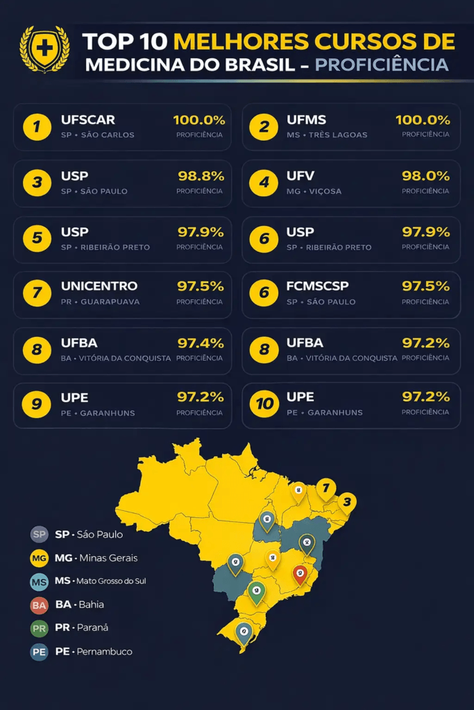 Ranking dos cursos de medicina: Veja quem está no topo e onde os cursos estão falhando