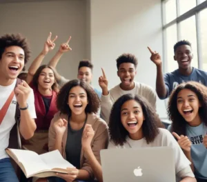 Estudantes comemoram a pré-seleção no Fies 2026, abrindo portas para o ensino superior por meio do financiamento estudantil.