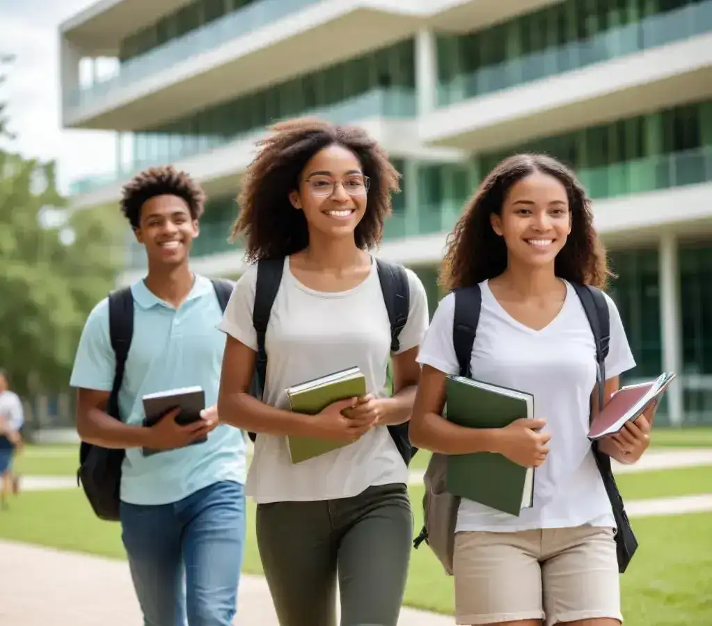 Estudantes empolgados no campus da Unemat, simbolizando as novas oportunidades abertas pelo vestibular especial 2026.