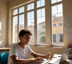 Estudante de Aguaí aproveita a flexibilidade do vestibular online da Unifeob para buscar seu futuro acadêmico.
