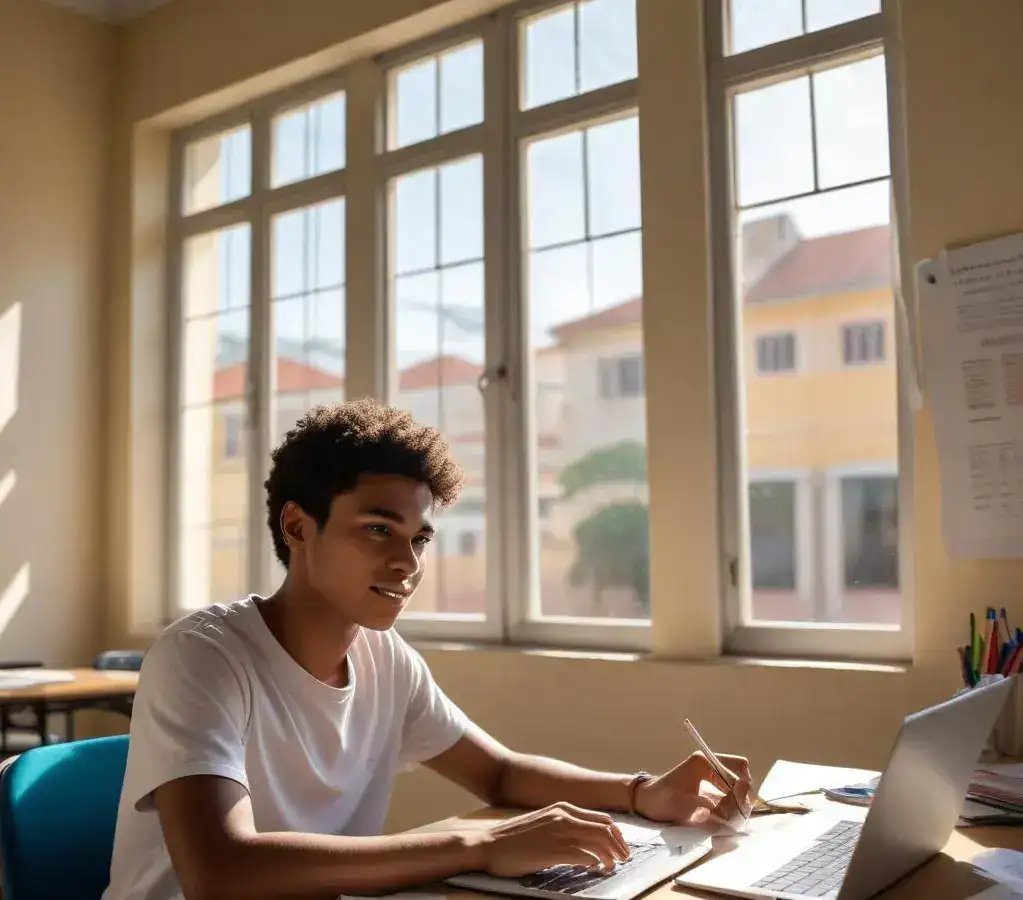 Estudante de Aguaí aproveita a flexibilidade do vestibular online da Unifeob para buscar seu futuro acadêmico.
