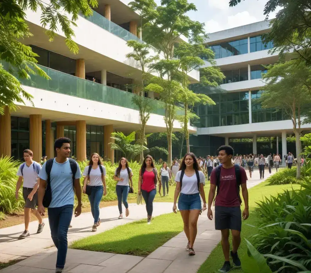 Estudantes celebram o ingresso no ensino superior, um marco de novas oportunidades na Universidade Federal Rural da Amazônia (Ufra).