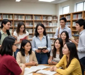 Estudantes da Unesp simbolizam o futuro da educação global com o novo curso de Língua e Cultura Chinesas, promovendo intercâmbio cultural e acadêmico.