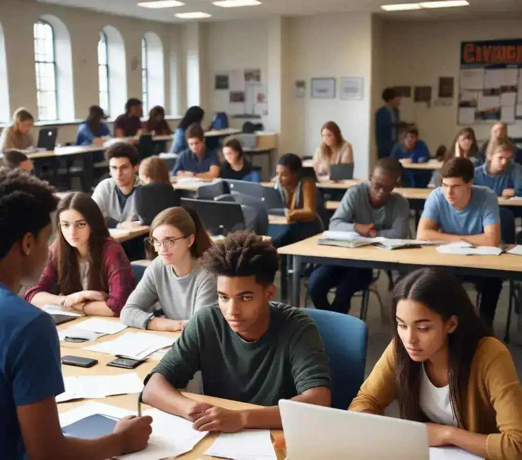 Estudantes empenhados na fase de complementação de informações do ProUni 2026, buscando garantir suas bolsas de estudo em instituições de ensino superior.