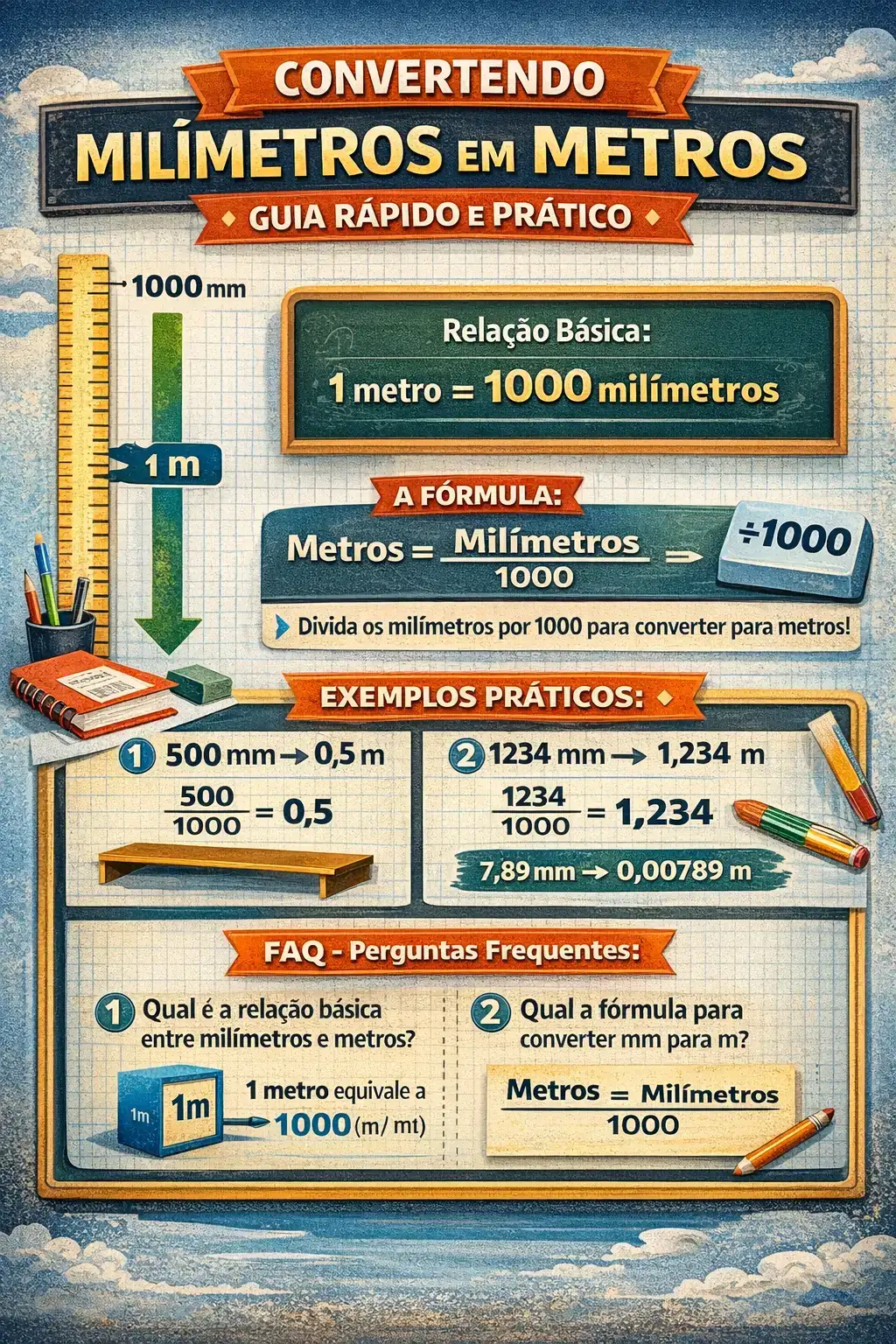Como converter milímetros em metros de forma prática e precisa