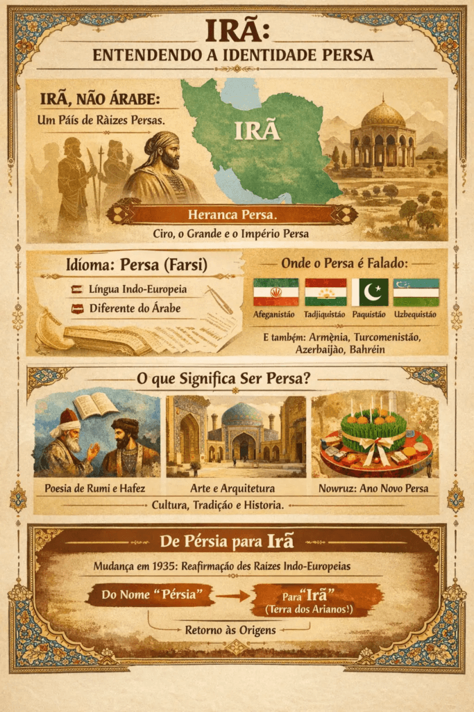 Infográfico irã não é Pérsia