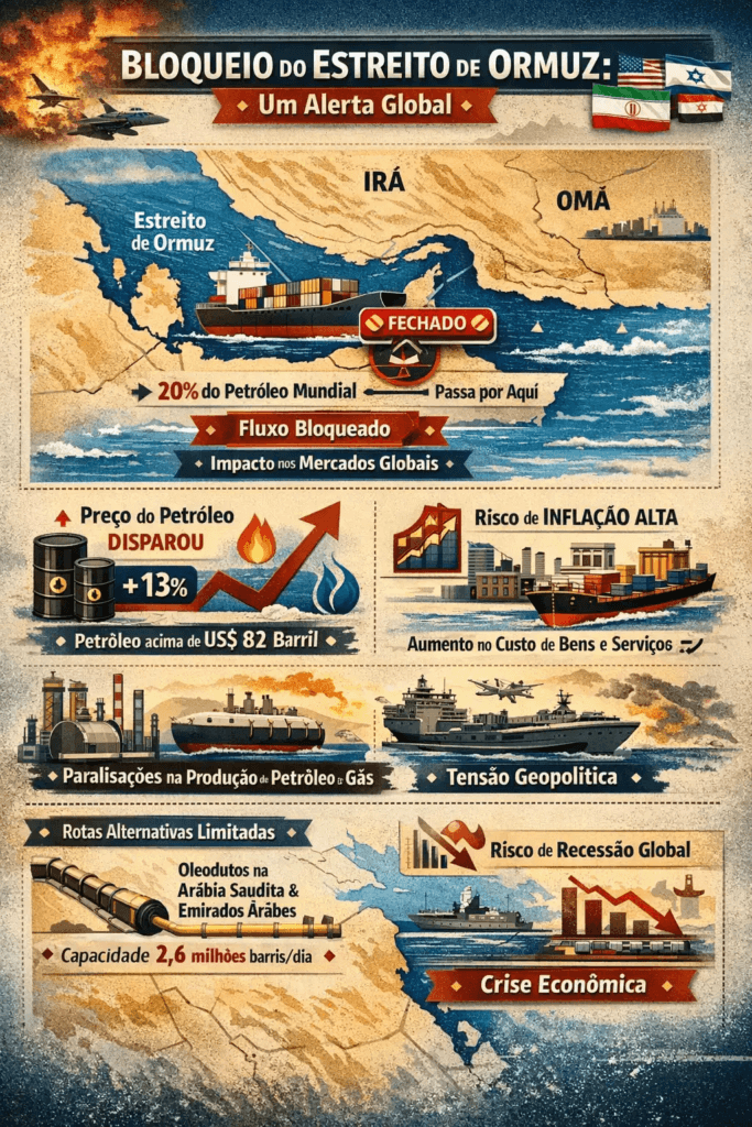 A guerra no Oriente Médio e o Estreito de Ormuz: rota vital do petróleo mundial em risco
