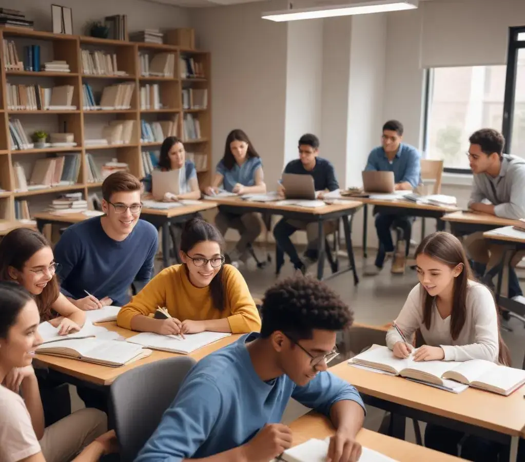 Jovens estudantes dedicados preparam-se para o Vestibular de Inverno Unitau Medicina 2026, focados em conquistar uma vaga na disputada carreira médica.