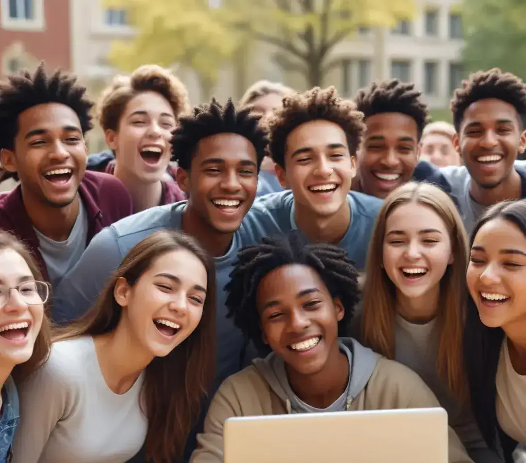 Jovens estudantes celebram a divulgação da lista de espera da Fuvest, um passo crucial para o ingresso na Universidade de São Paulo. Jovens estudantes celebram a divulgação da lista de espera da Fuvest, um passo crucial para o ingresso na Universidade de São Paulo.