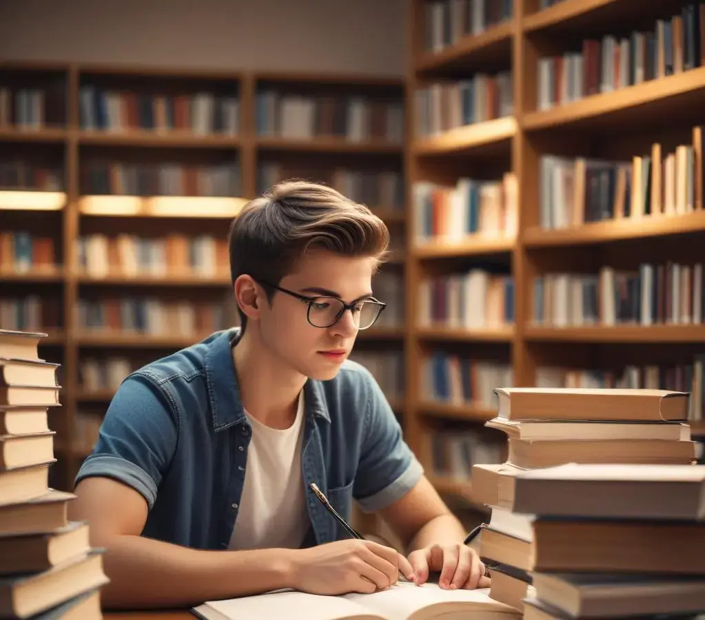 Fuvest divulga datas do vestibular 2027; confira o cronograma oficial 7 Estudante se preparando para o vestibular da USP em ambiente acadêmico.