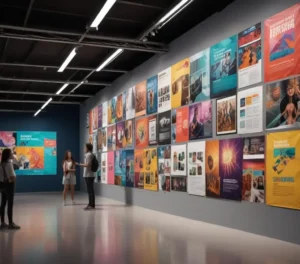 Estudantes apresentam as novas propostas visuais para o Vestibular UEL 2027 em exposição no campus universitário.