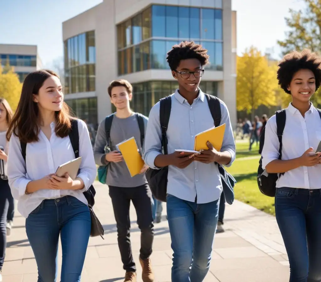 Estudantes em frente ao campus da PUC-PR, em Curitiba, correndo contra o tempo para garantir as últimas inscrições no vestibular agendado.