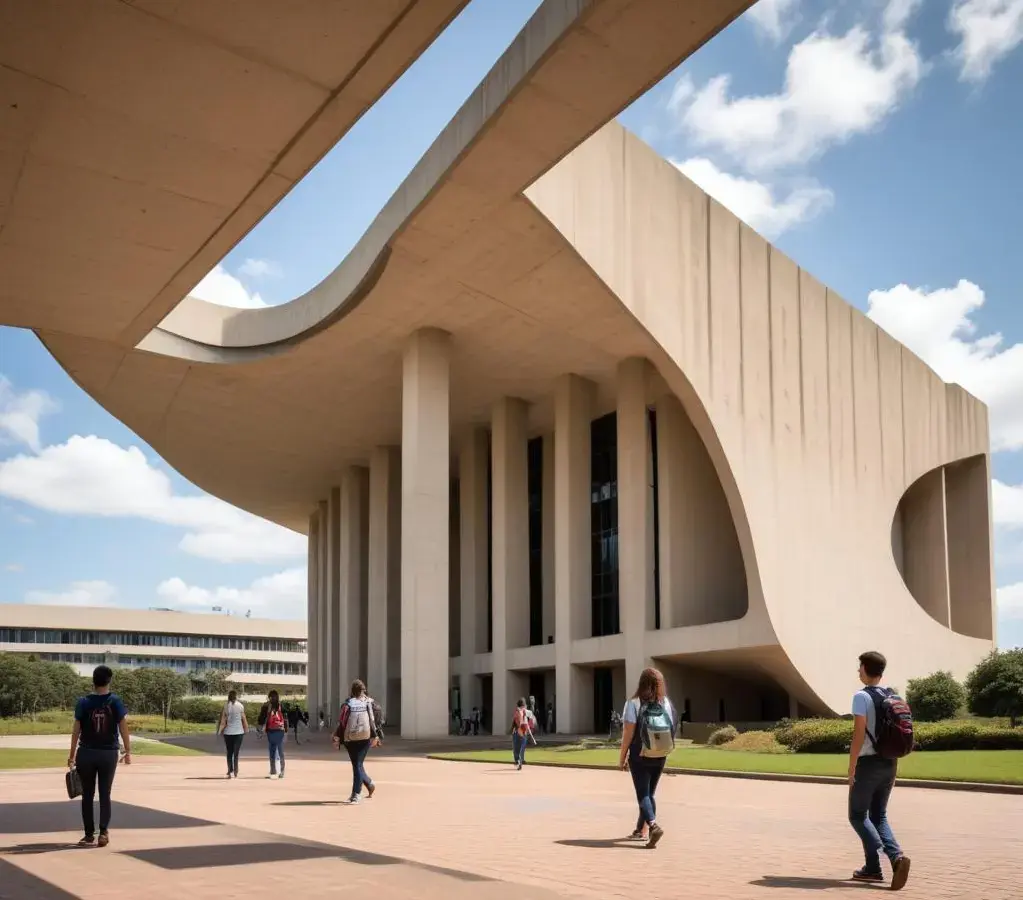 Estudantes em frente ao campus da Universidade de Brasília (UnB), instituição que divulgou o edital para o Acesso Enem 2026.