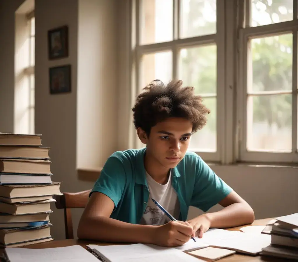 Jovem estudante se prepara para o Vestibular 2027, buscando a isenção da taxa para realizar seu sonho de ingressar na Uerj.
