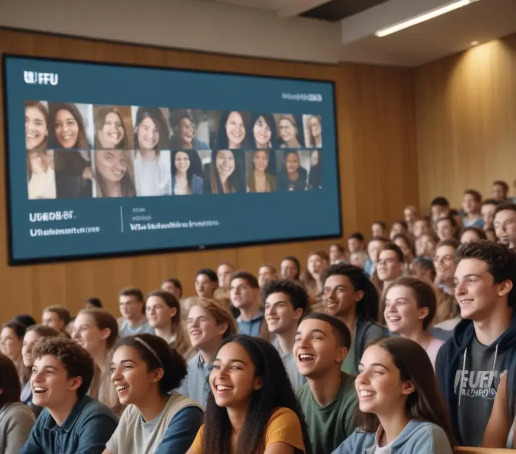 Estudantes consultam informações sobre o Vestibular UFU 2026/2, iniciando a jornada rumo ao ensino superior.