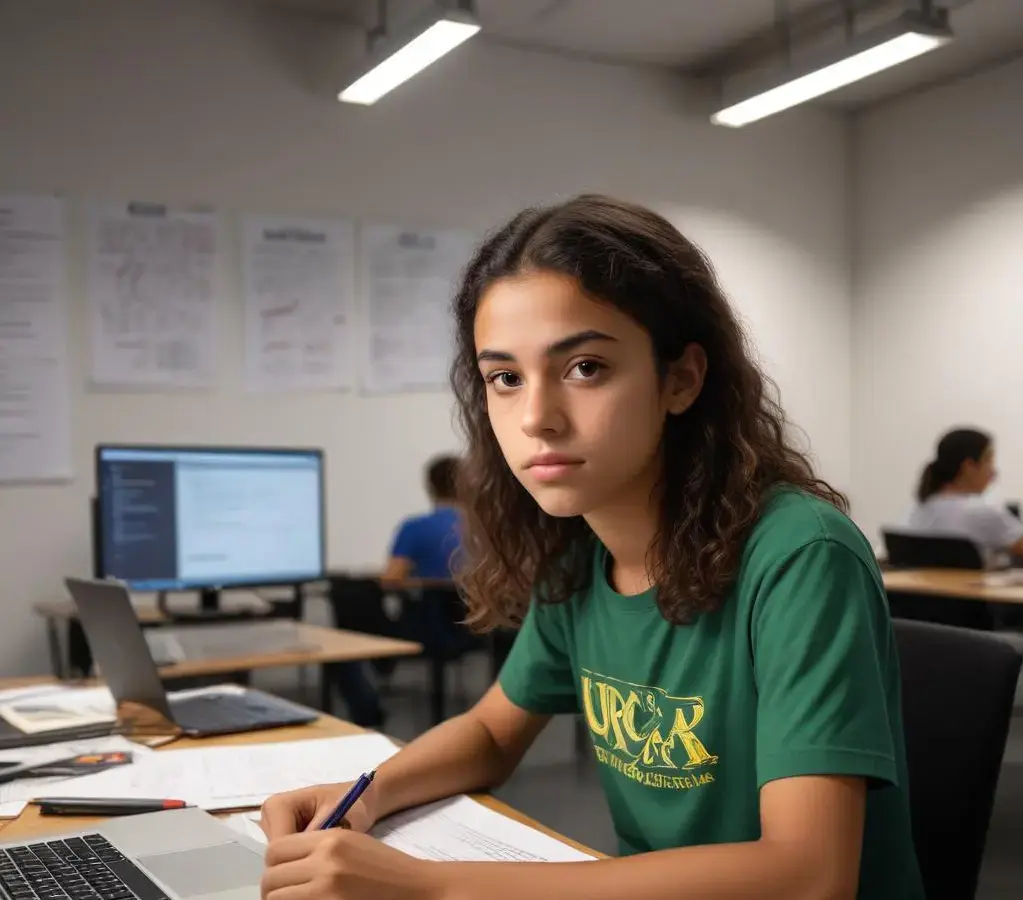 Estudante revisa o edital do vestibular da URCA 2026/2, preparando-se para as próximas etapas do processo seletivo.