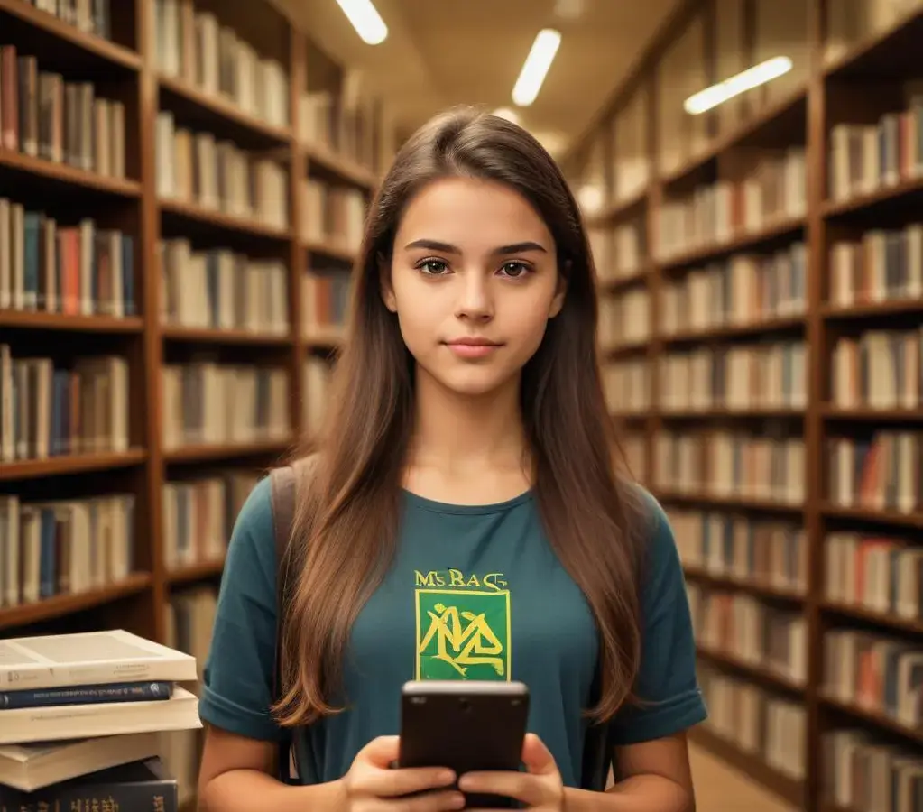 Estudante acessa a plataforma MEC Livros para preparar-se para o vestibular, aproveitando o acervo digital gratuito.