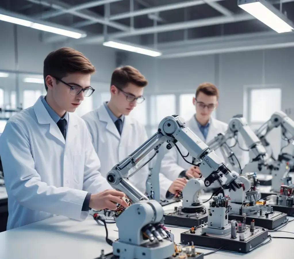 Estudantes do IFSul em atividades práticas no laboratório do campus, reforçando o foco em competências técnicas para o mercado de trabalho.