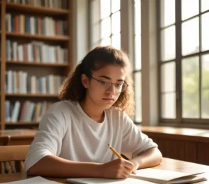 Estudante preparando-se para o vestibular da USP, buscando garantir sua vaga através do edital de isenção.