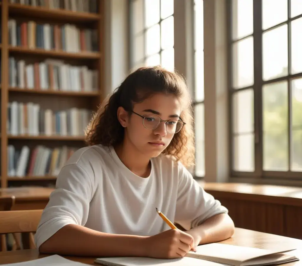 Estudante preparando-se para o vestibular da USP, buscando garantir sua vaga através do edital de isenção.