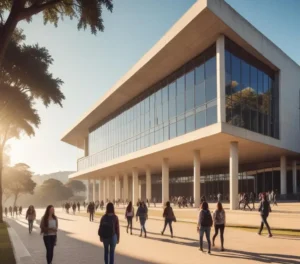 Campus da Udesc em Santa Catarina, onde centenas de estudantes se preparam para as provas de ingresso.