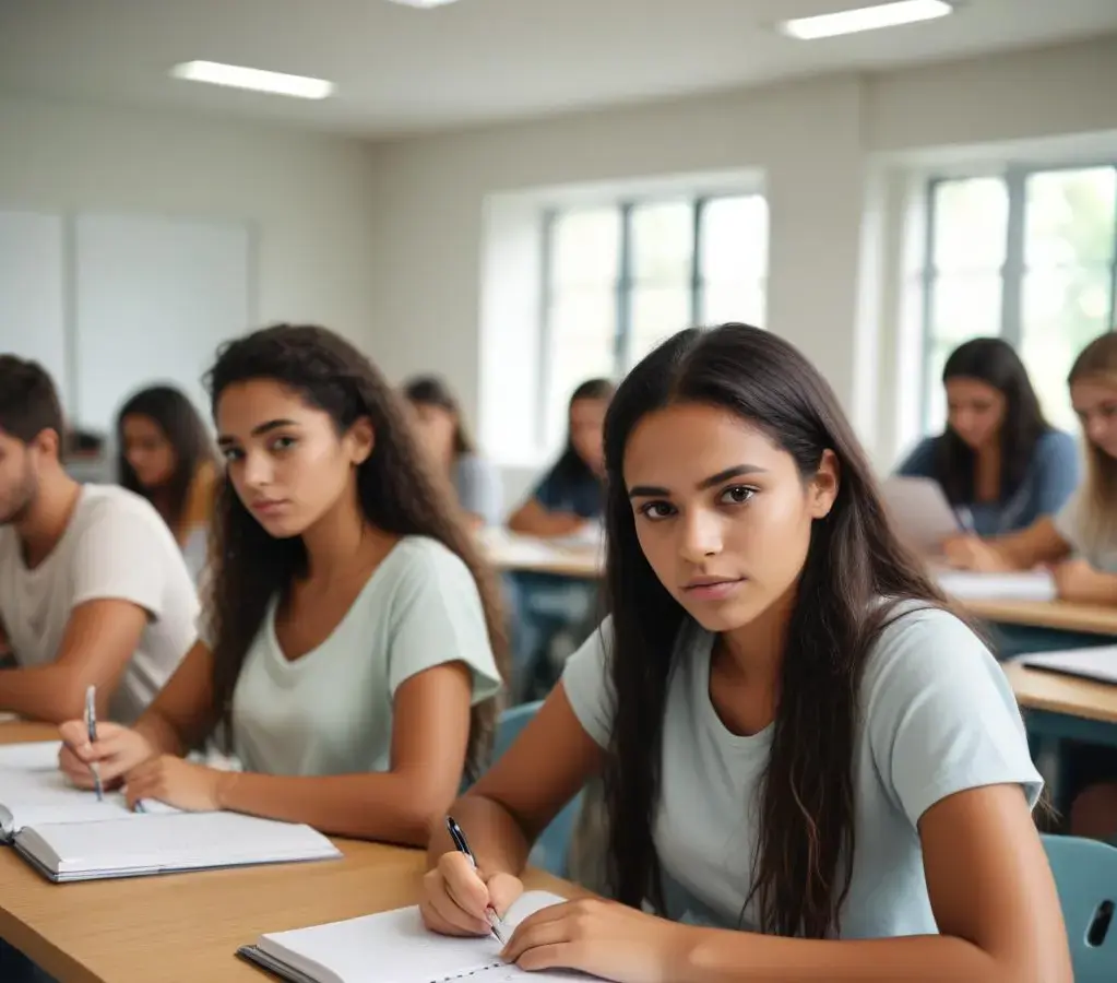 Estudantes em preparação para o vestibular nas dependências da Unioeste, em Foz do Iguaçu.