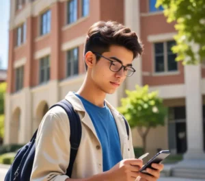 Estudante verifica local de prova do Vestibular UEG 2026/2 para se preparar para o exame de domingo.