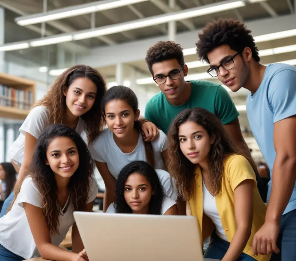Estudantes em ambiente universitário acompanhando processos de seleção de vagas remanescentes.