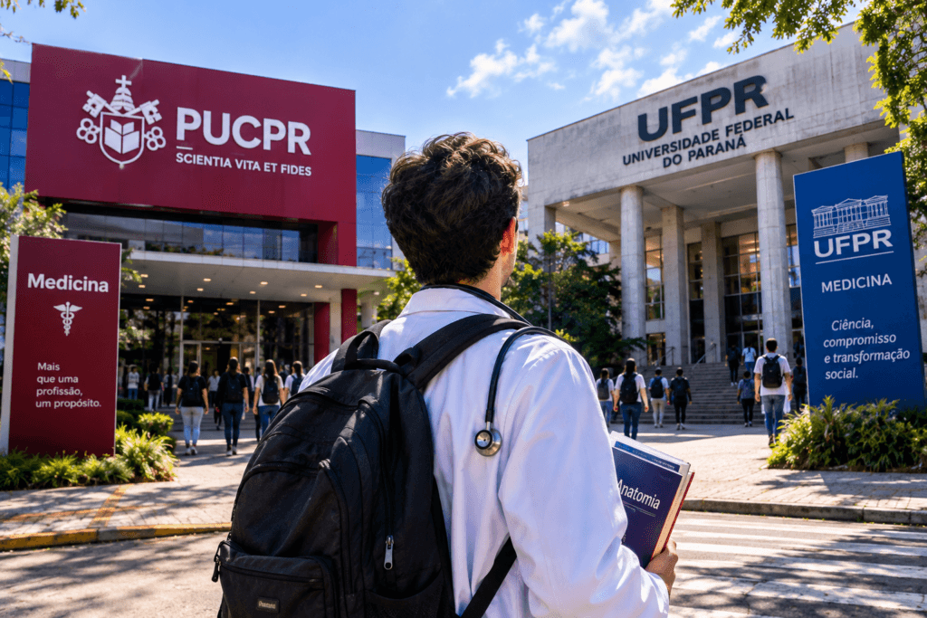 Vestibular de medicina na PUCPR vs. UFPR: qual a diferença prática?